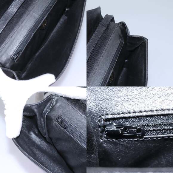 CELINE Shoulder Bag Leather Black Gold - Picture 12 of 13